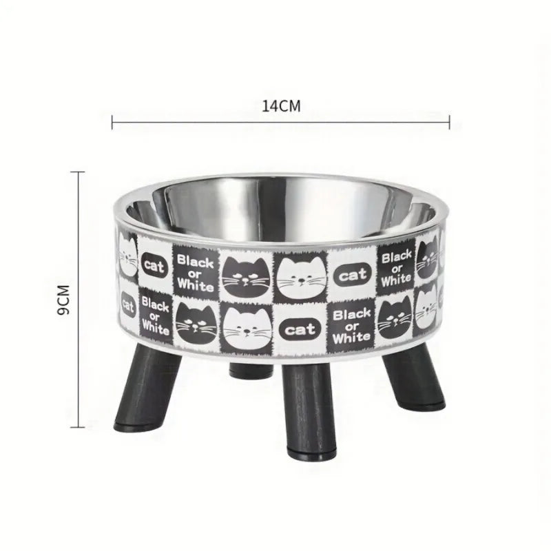 Elevated Stainless Steel Cat Bowl, Anti Slip