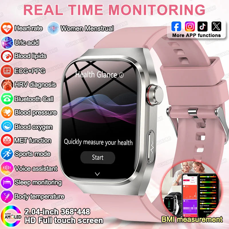Women Smart Watch with BMI Measurement, Menstrual Cycle, ECG Heart Rate, Blood Oxygen, Sleep, Fitness Tracker