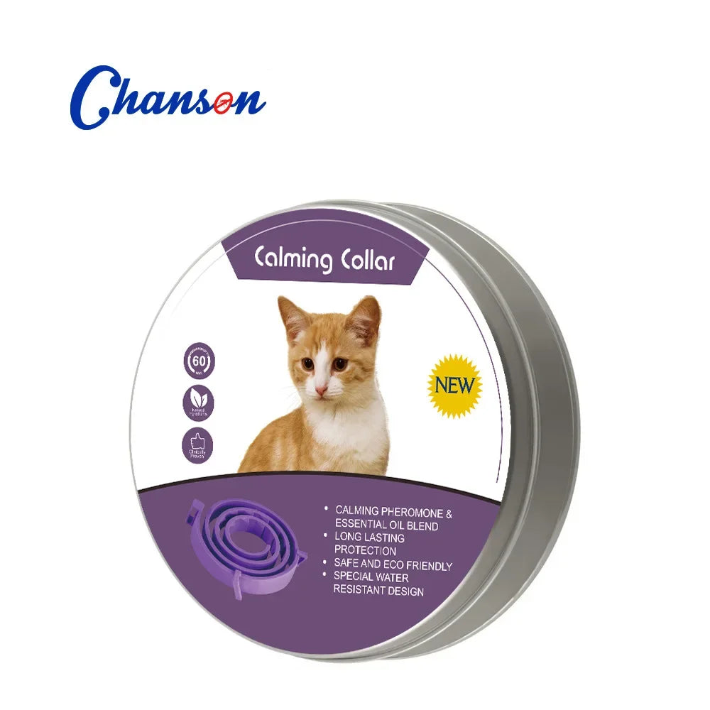 Adjustable Natural Calming Collar For Cats/Dogs, Anxiety Pheromone Reducing