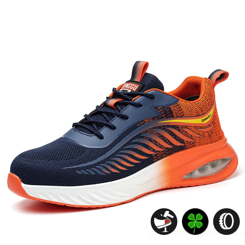 Men's' Work Safety Shoes, Breathable Sneakers, Lightweight, Anti-smash Steel Toe Working Protective Shoes