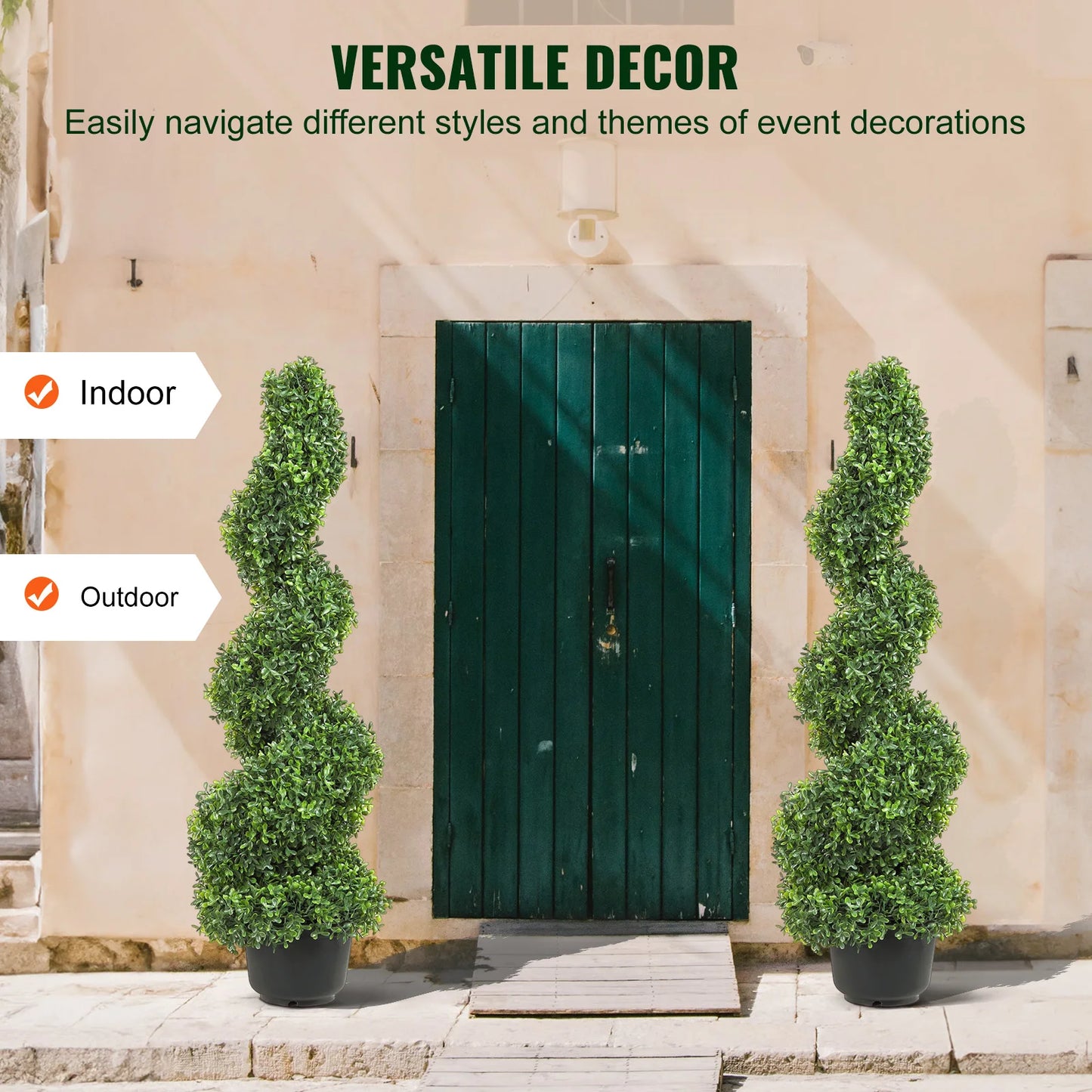 Artificial Boxwood Tower Topiary, Spiral Or Round Plant