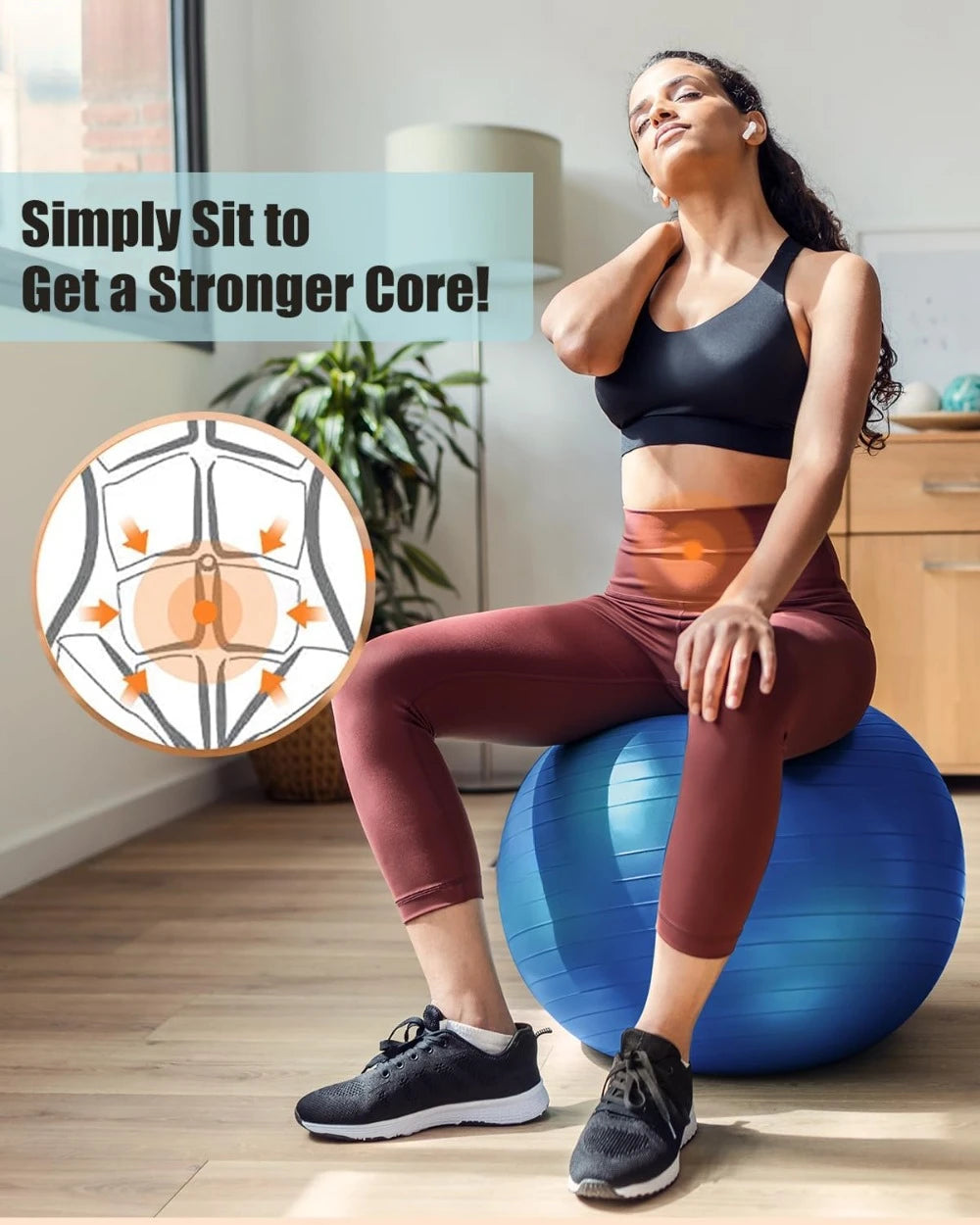 Yoga/Stability/Workout/Swiss/Balance Ball, Explosion-proof, Anti-Slip, Physiotherapy