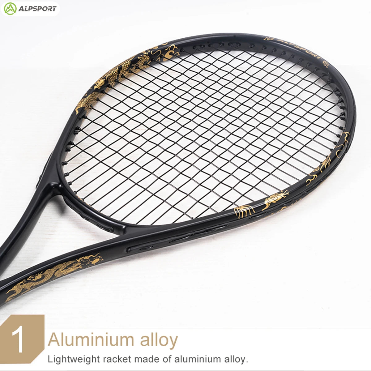 ALPSPORT JL T800 Carbon Fiber Tennis Racket,18K, Bag & Adjustable Strap (Men & Women)