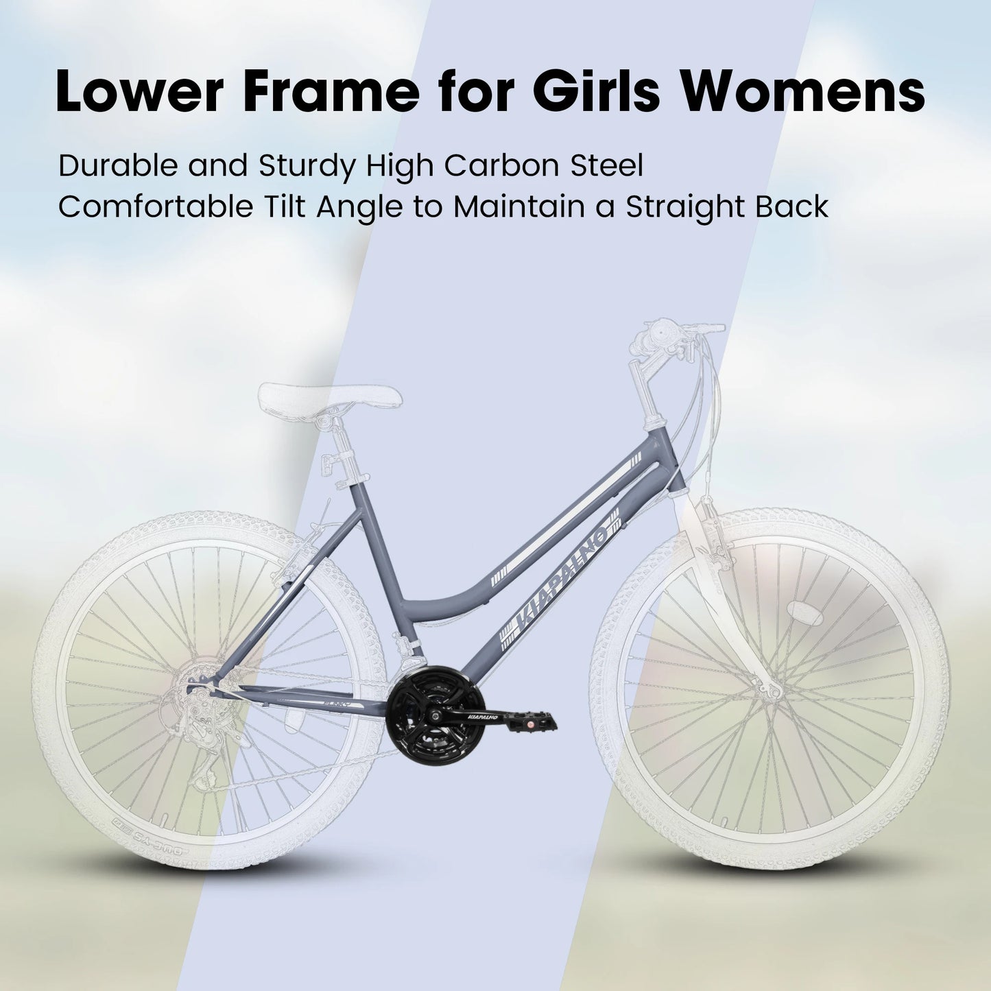 Girls 26 Inch Mountain Bike, 21 Speed, V-Brake, High Carbon Steel Frame
