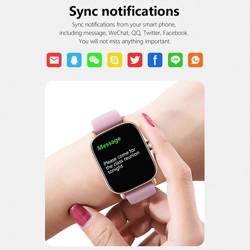 Sports Smart Watch, Fitness, Clock, Health Monitor, Waterproof, Wireless Call, Men/Women, IOS