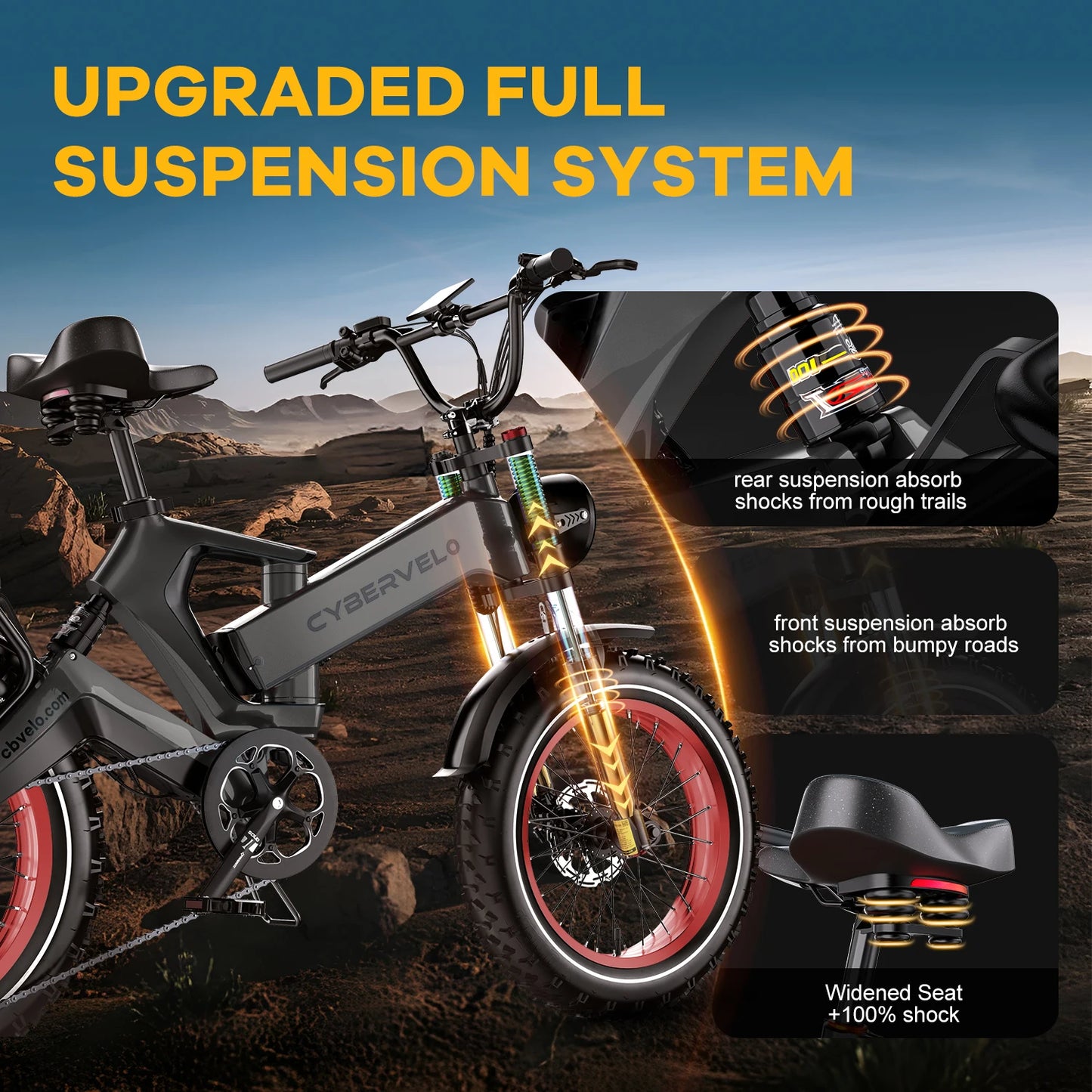 1000W (Peak 2000W) Folding Electric Bike for Adults, 35MPH, 48V 25Ah Removable Battery, 20" x 4.0 Fat Tire