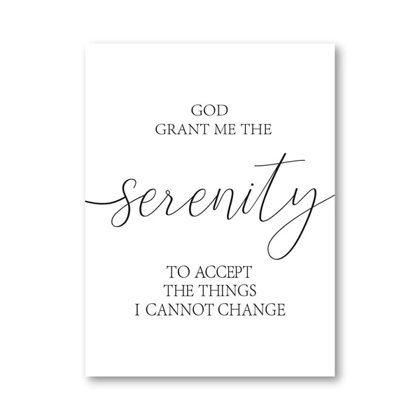 Christian Quotes, Serenity Prayer Poster, Courage, Wisdom, Typography Wall Art