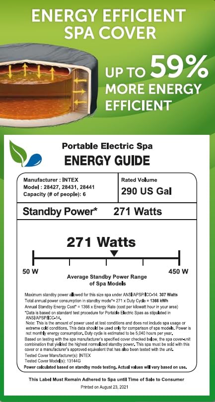 INTEX 28425EH PureSpa Bubble Massage Spa Set Outdoor Inflatable Portable Hot Tub, Includes Energy Efficient Spa Cover, Saltwater System Ready, 4 Person, 77in x 28in
