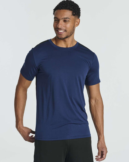 Real Essentials - Pack of 5 Men’s Active Quick Dry Fit Crew Neck T-Shirts Athletic Gym Workout Short Sleeve Tee Tops Camisas para Hombres Summer - X-Large - Set 15