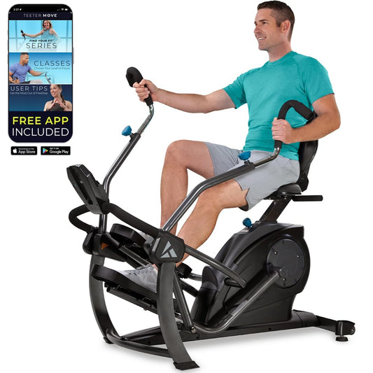 Teeter FreeStep Recumbent Cross Trainer Stepper, Zero-Impact Exercise Bike Alternative w/Patented Physical Therapy Stride, Up to 350lb, Free App w/Trainer Workouts (LT1)