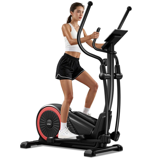 UMAY Elliptical Machine for Home, Elliptical Exercise Machine with 8 Levels Resistance & Pulse Rate Grips, Silent Magnetic Elliptical Trainer with 15.5" Stride and LCD Monitor, 350LBS Weight Capacity