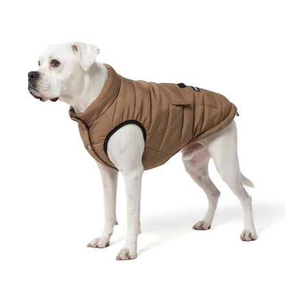 Spark Paws Dog Winter Jacket, Water-Resistant Coat, Warm Reflective Windproof Fleece-Interior, for Medium and Large Dogs - Tan - 3XL
