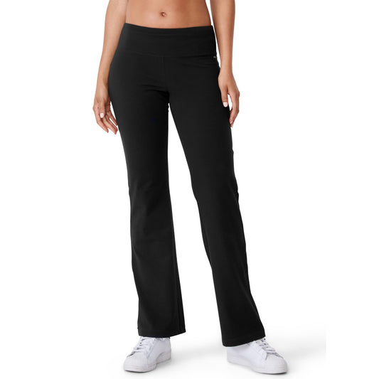 Jockey Women's Activewear Cotton Stretch Slim Bootleg Pant, Black, XL
