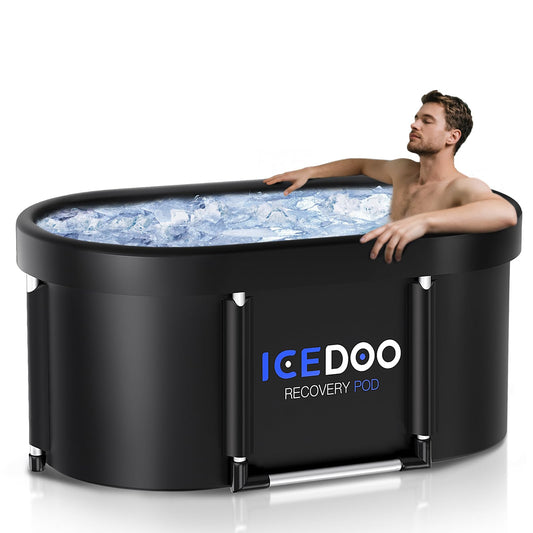 Upgrade XL 129 Gal Large Oval Ice Bath Tub for Athletes,Multiple Layered Portable Outdoor Cold Plunge Tub for Recovery,Cold Plunge for Family - Foldable Bathtubs for Gyms,Indoor,Outdoor use.