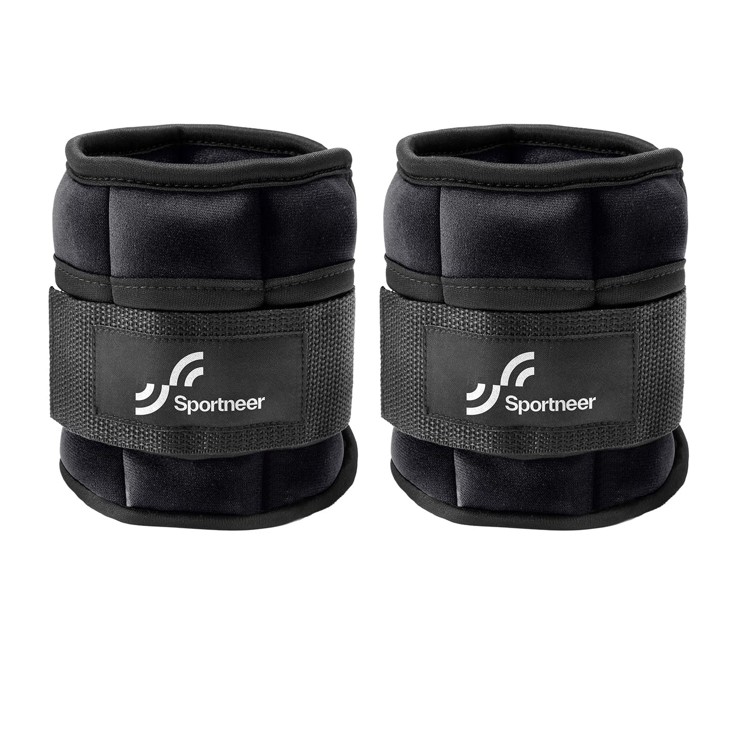 Sportneer Adjustable Weighted Ankle Weights Set 1 Pair 2 4 6 8 10 Lbs Leg Weight Straps for Women Men for Gym,Fitness, Workout,Walking, Jogging,1-5 lbs for Each Ankle, 1 Pair 2-10 lbs (Black)