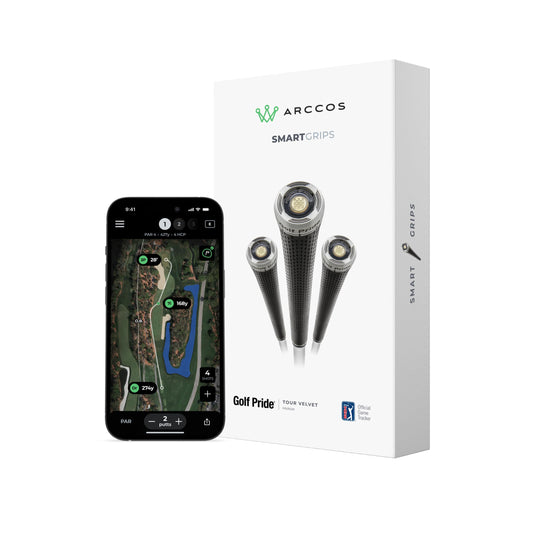 Arccos Golf Pride MCC & Tour Velvet Smart Grips: A.I. Powered Caddie, A.I. GPS Rangefinder & Smart Club Distances