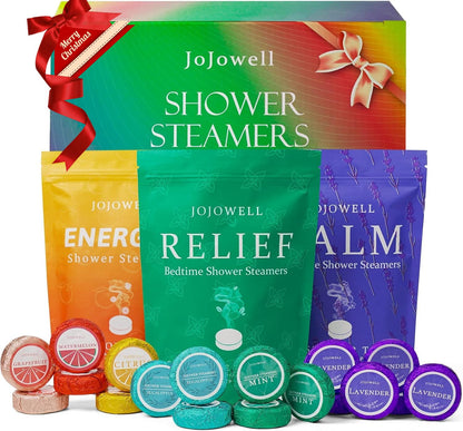 JoJowell Shower Steamers Aromatherapy - 18 Pack Birthday Gifts for Women, Self Care, Christmas Gifts Stocking Stuffers for Adults, Women, Men, Mom, Teens, White Elephant, Relaxation Home SPA