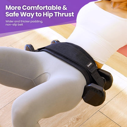 Hip Thrust Belt, Balency Hip Thrust Belt for Dumbbells Heavy, Booty Belt for Hip Thrust, Slip-Resistant Padding Hip Thrust Belt for Gym or Home Workouts, Hip Thrust Band for Dumbbell Kettlebell Plate