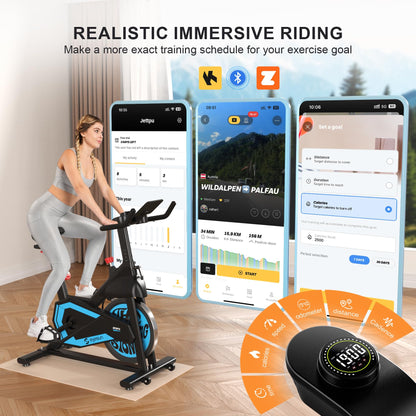 Exercise Bikes for Home,Indoor Cycling Bike with Adjustable Magnetic,Brake Pad Resistance Silent Belt Drive,330lbs Weight Capacity &Upgraded Version Seat for Home Cardio&Weight Loss