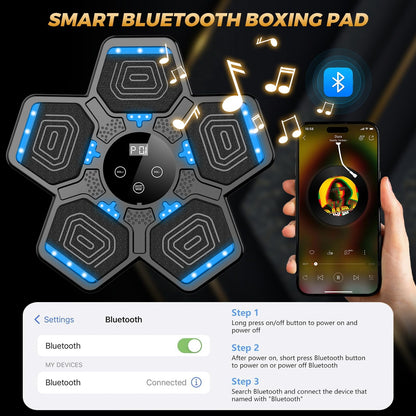 LOLBOX 2025 Music Boxing Machine for Adults and Kids, Smart Bluetooth Boxing Training Equipment with Gloves Wall Mounted, Workout Punching Machine for Home,Office and Gym