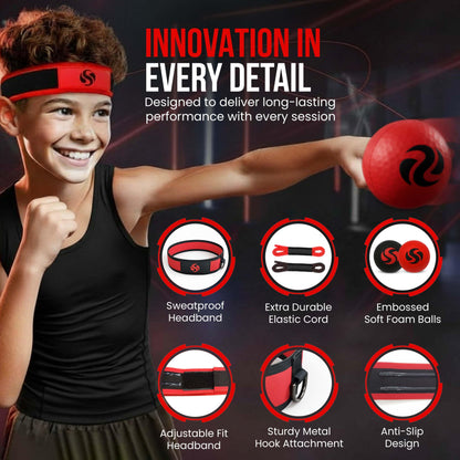 Soul Shift - Boxing Reflex Ball – Dual Competition Set | 2 Adjustable Headbands + 2 Training Balls + App Included | Speed, Agility & Hand-Eye Coordination for Adults & Kids | MMA Training Equipment