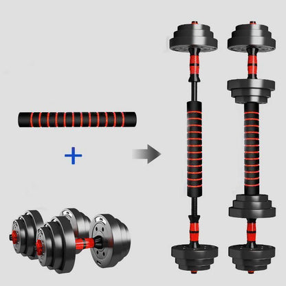 5-44 lbs, Adjustable Dumbbell to Barbell Set, Anti-Slip Grip, Versatile Home Gym Fitness Weight Plates