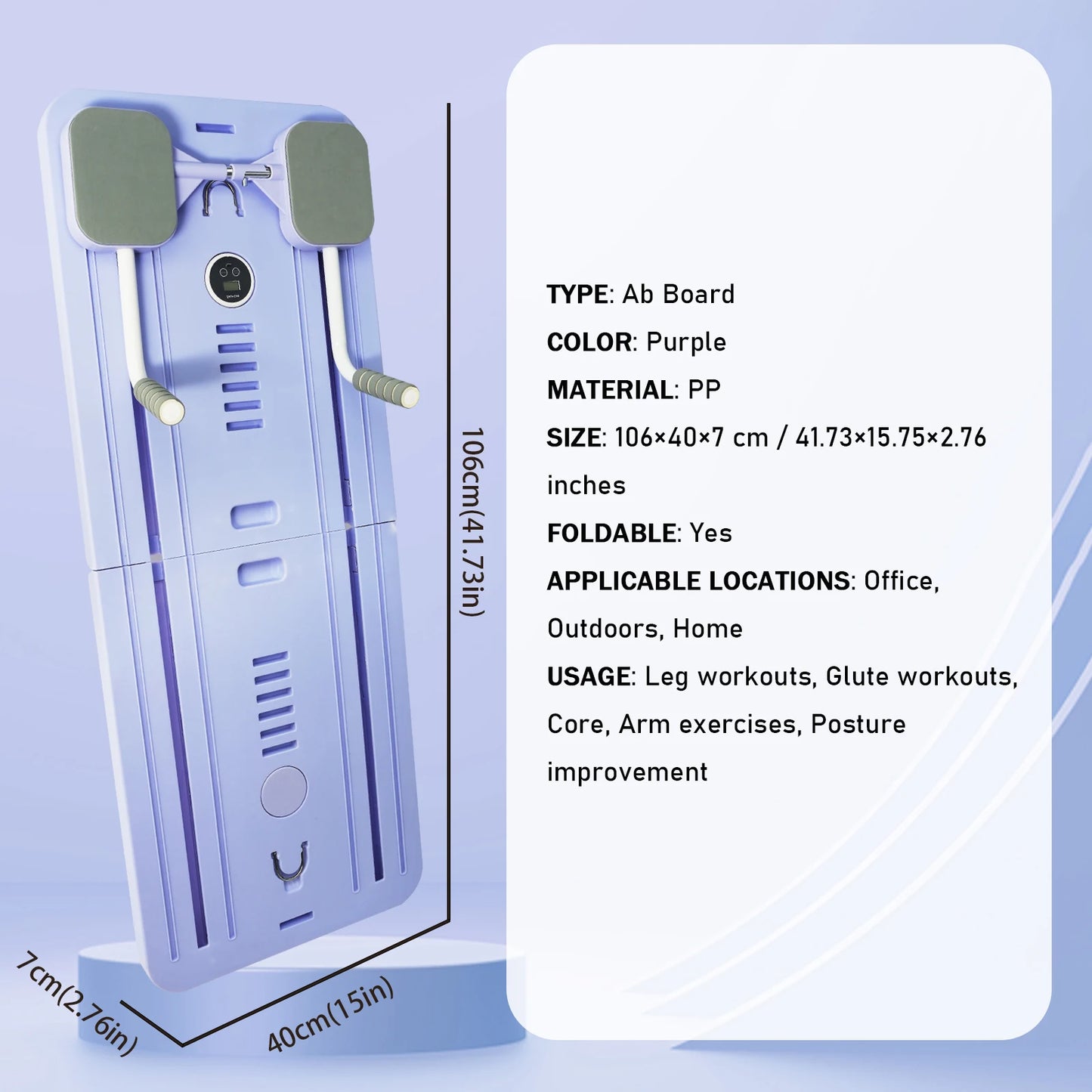 Adjustable Pilates Board, Ab & Push-up Workout Board- Yoga