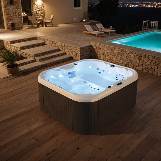2 To 4 Person 25-Jet Outdoor Hot Tub, Intelligent Control, Water Purification, Family Spa