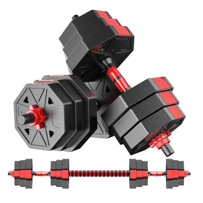 Adjustable Dumbbell to Barbell Fitness Set – 44lbs Anti-Slip Grip, 3-in-1 Weight Set