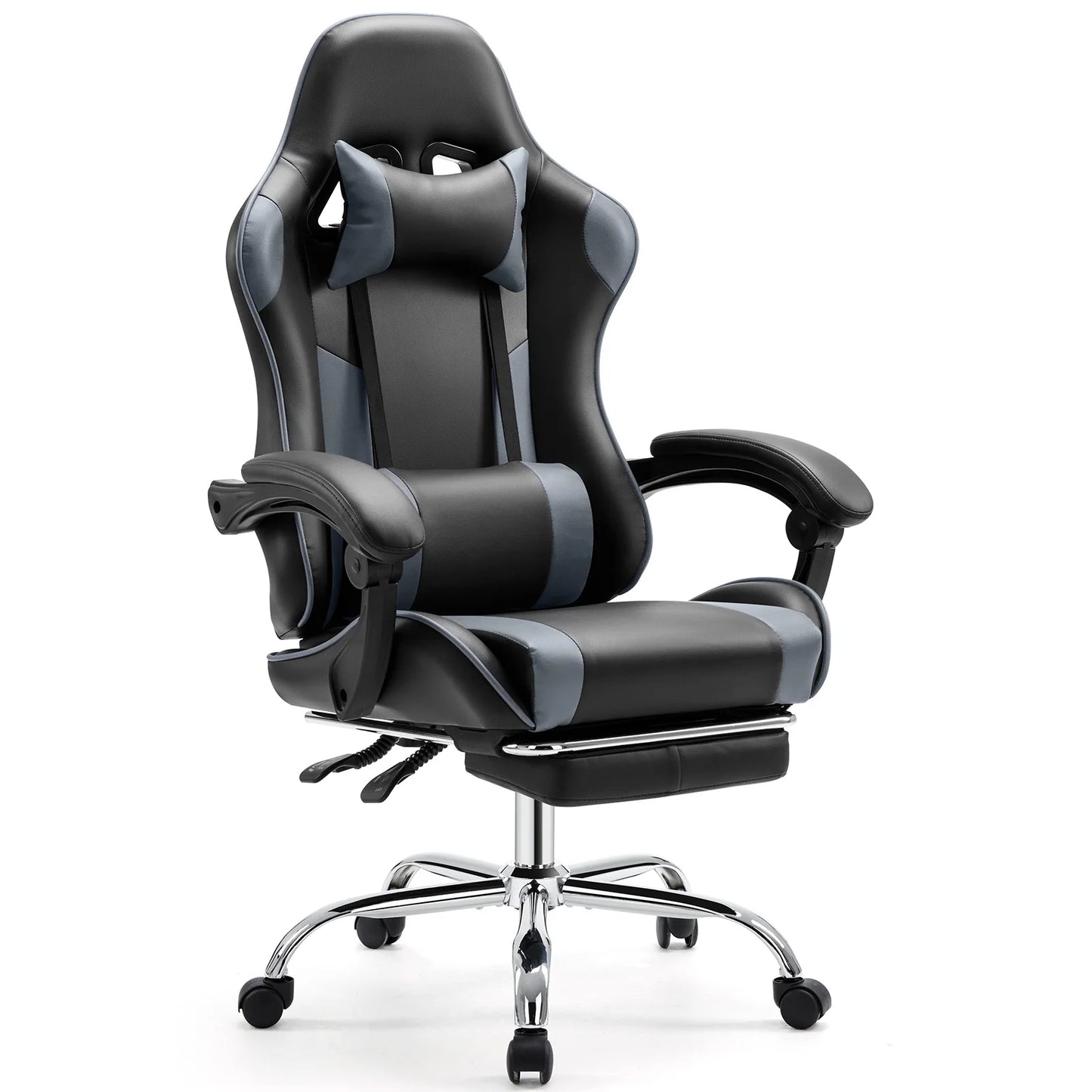 JHK Ergonomic Racing Gaming Chair Adjustable Swivel PU Leather with Headrest and Lumbar Support