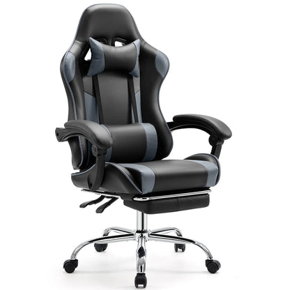 JHK Ergonomic Racing Gaming Chair Adjustable Swivel PU Leather with Headrest and Lumbar Support