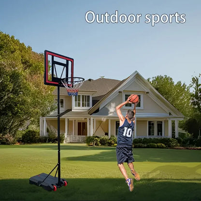 Adjustable Height 5.5-7" Basketball Stand, 44" Shatterproof Backboard - Portable, Wheeled Base