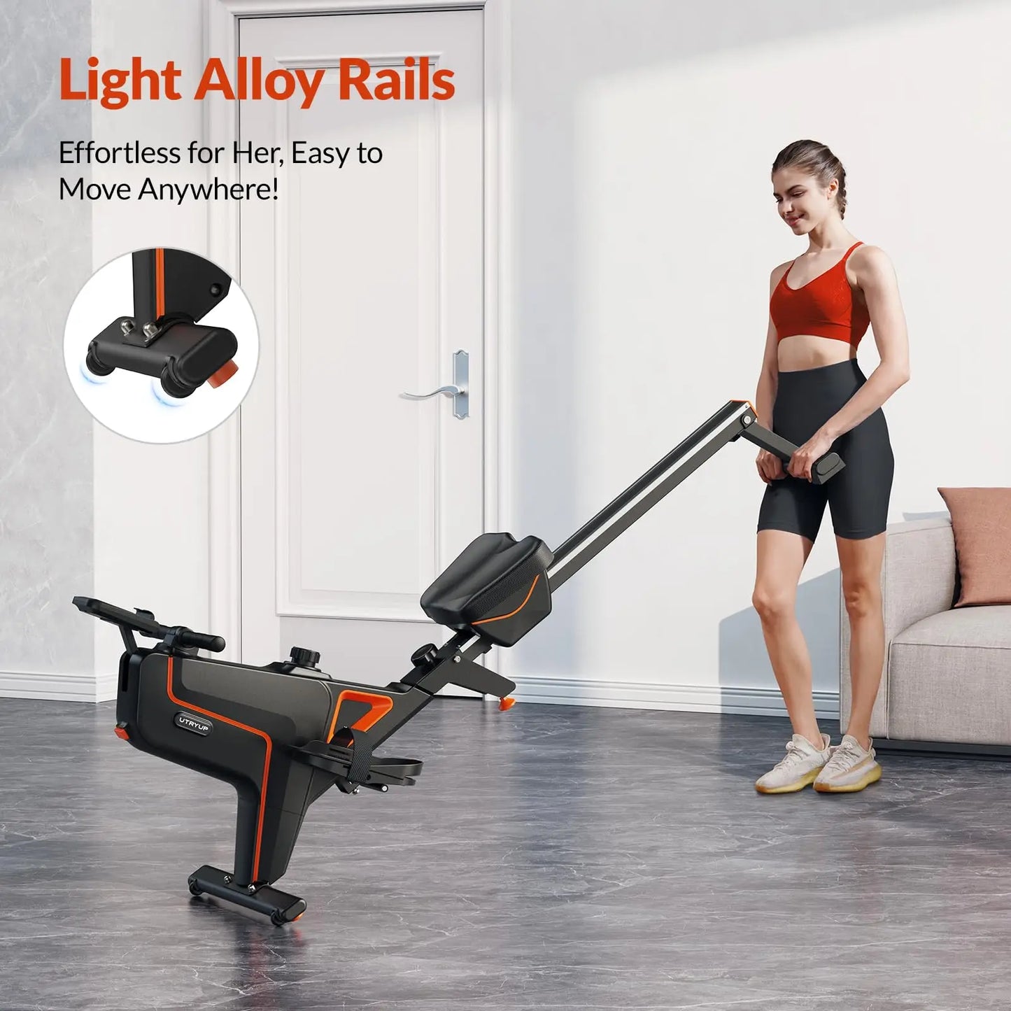 Magnetic, Water Rowing Machine,16 Levels, Foldable, Compact
