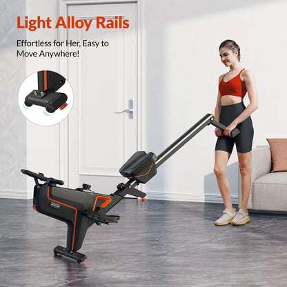 Magnetic, Water Rowing Machine,16 Levels, Foldable, Compact