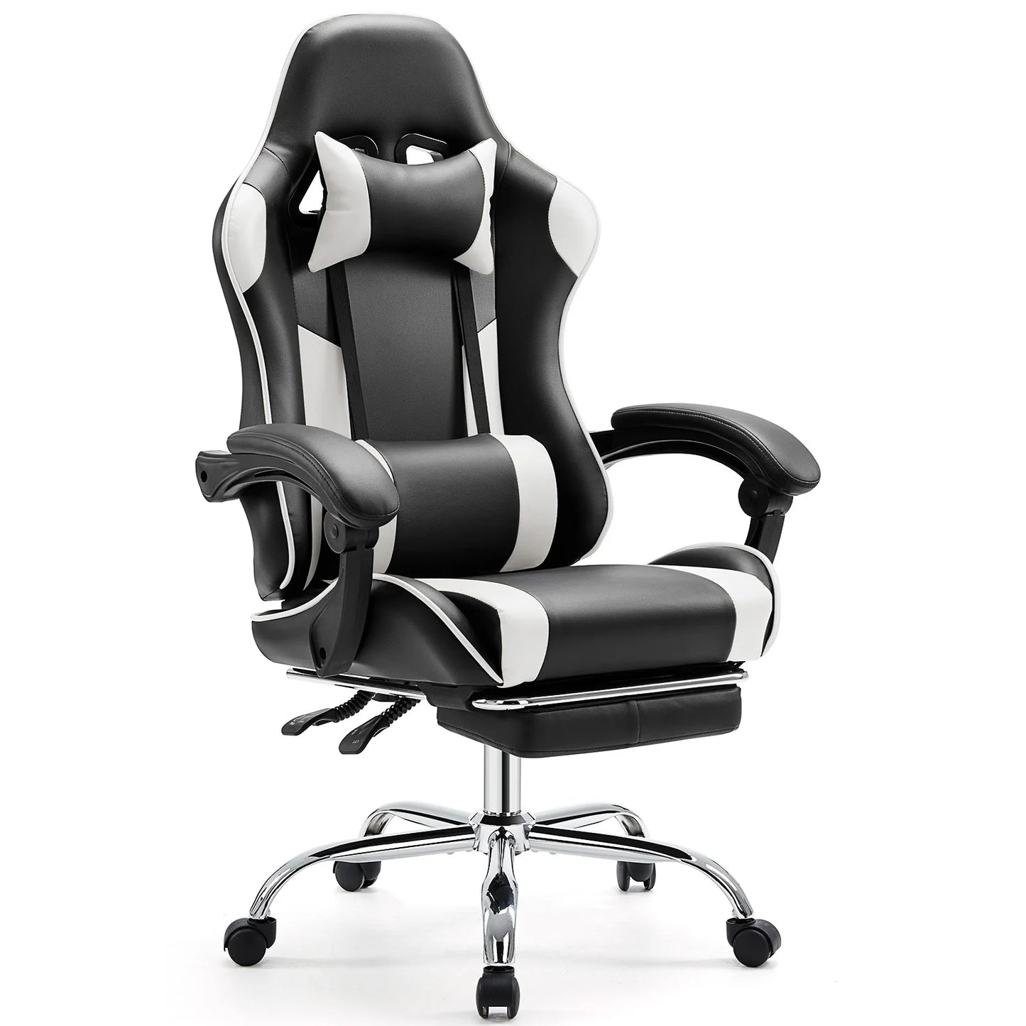 JHK Ergonomic Racing Gaming Chair Adjustable Swivel PU Leather with Headrest and Lumbar Support