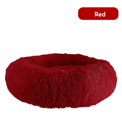 Donut Dog/Cat Calming Bed, Warm Soft Long Plush, Washable