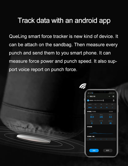 Smart Force Tracker, Punching Bag, Power Meter, Speed Test, Boxing Kick Sensor, Dynamometer