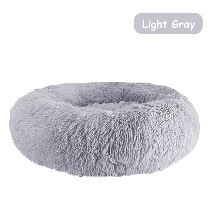 Donut Dog/Cat Calming Bed, Warm Soft Long Plush, Washable