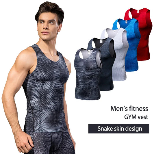 Compression Fitness Tank Top, Men Quick Dry Workout Clothing