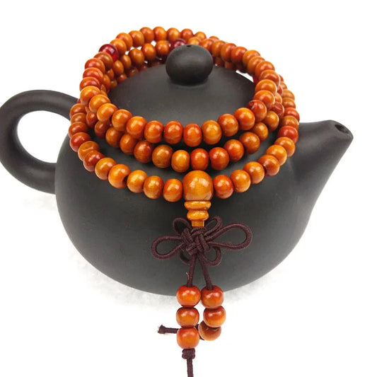 6mm Natural Sandalwood Buddha Meditation 108 beads ,Wood Prayer, Mala Bracelet