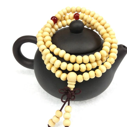 6mm Natural Sandalwood Buddha Meditation 108 beads ,Wood Prayer, Mala Bracelet