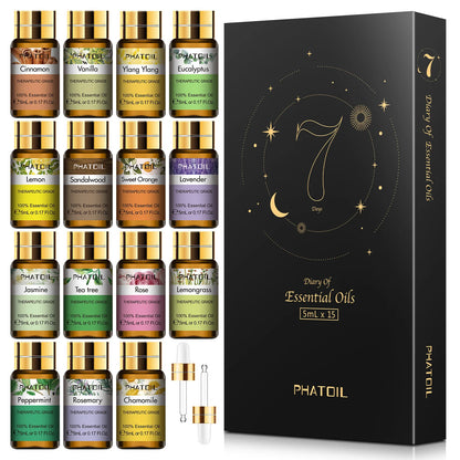 15pcs Essential Oils, Diffuser