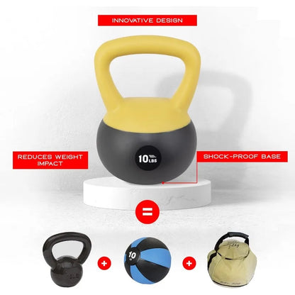 NonZero Gravity Iron Sand Soft Kettlebell, PVC Shell, Shock-Absorbing Base & Extra-Wide Grip for Versatile Workouts