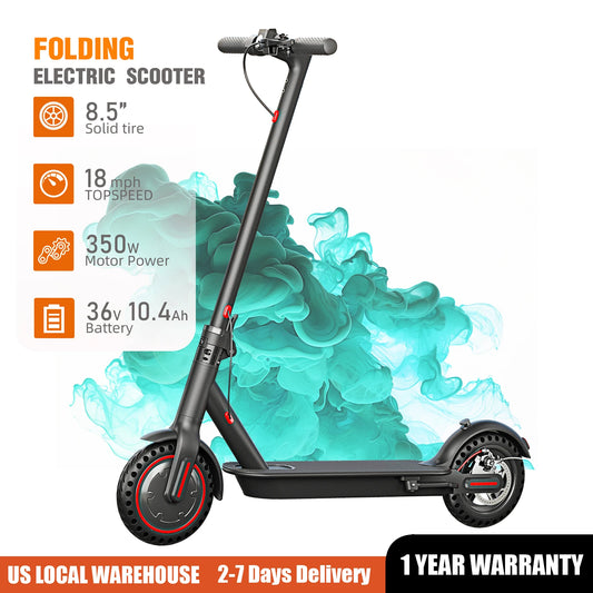 350W Foldable Electric Scooter, Adults/Teens, Explosion-Proof Tires, Dual Brake System, Lightweight