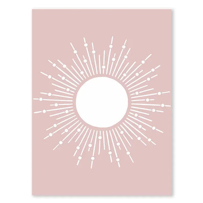 Pink Butterfly Wall Art Nursery, Canvas Prints, Painting, Sun/Rainbow/Daisy/Heart Posters