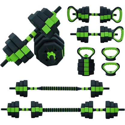 4-in-1 Adjustable Dumbbell Set Used as Kettlebells, Barbell, Push-Up Stand, 66lbs/88lbs Weight