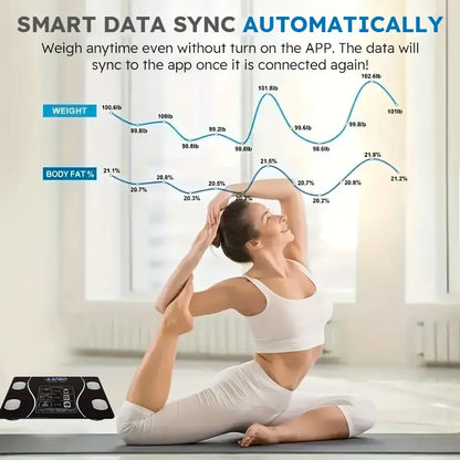 Smart Body Fat Scale, Wireless, LED Digital, Bathroom Weight Scale, Body Composition Analyzer