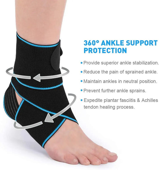 1Pc Ankle Brace, Support Wraps, Adjustable, Compression Antiskid Straps
