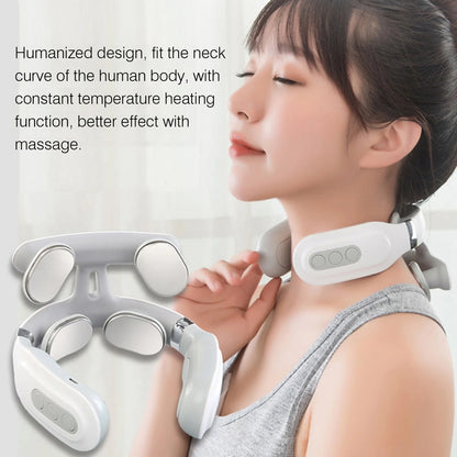 Cervical/Neck  Heating Massager, 16 Modes, USB Smart, Pulse Heating, 4 Head Vibrator