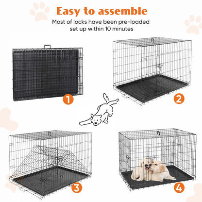 Folding, Metal Pet Kennel, Travel